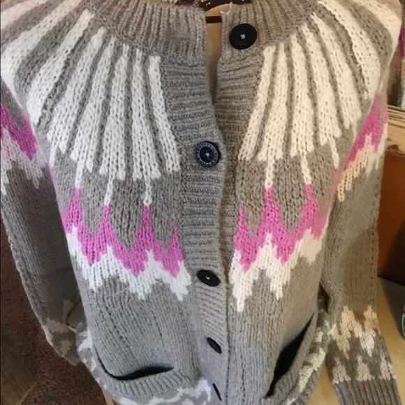 NWT Abercrombie Vintage Fairisle Cardi XS - Picture 5 of 7